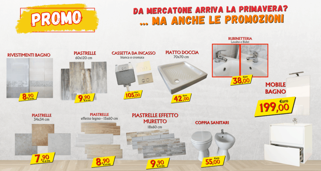Promo di Primavera da Mercatone il Top delle Ceramiche